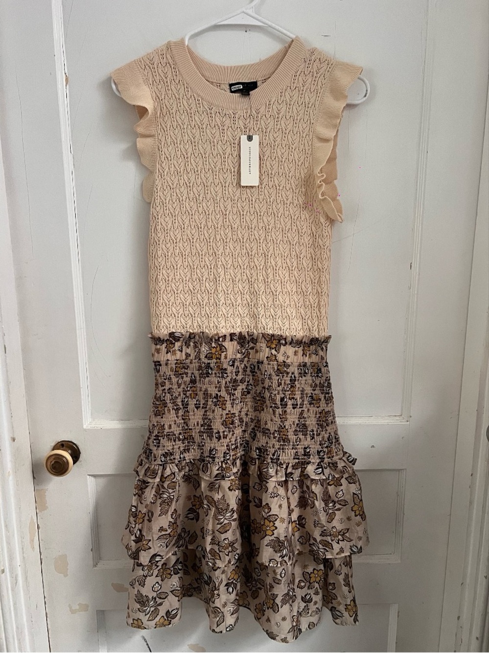 Anthropologie Current Air
Ruffle Crewneck Mini Sweater
Dress NEW Size M $148